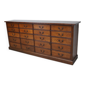 Antique French Oak Apothecary / Filing Cabinet, Early 20th Century