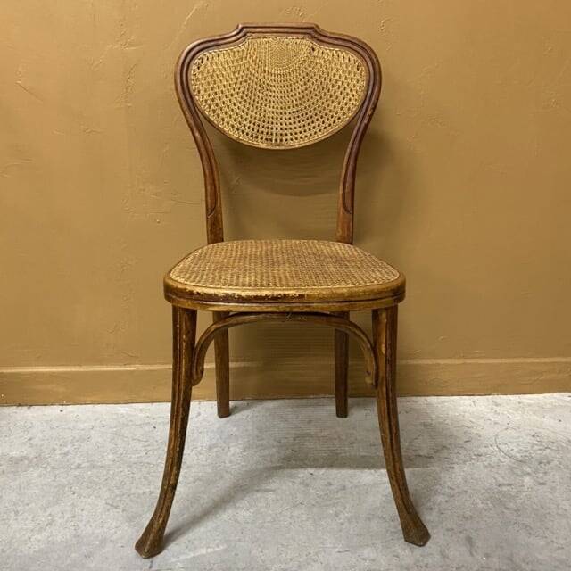 5 vintage J&J Kohn wooden and cane chairs