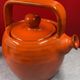 Details on Orange Tea (or Coffee) Service, Vintage 1970" Vallauris? signed B. Aoustin design