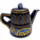 HB Quimper cobalt blue tea set teapot and 2 earthenware cups