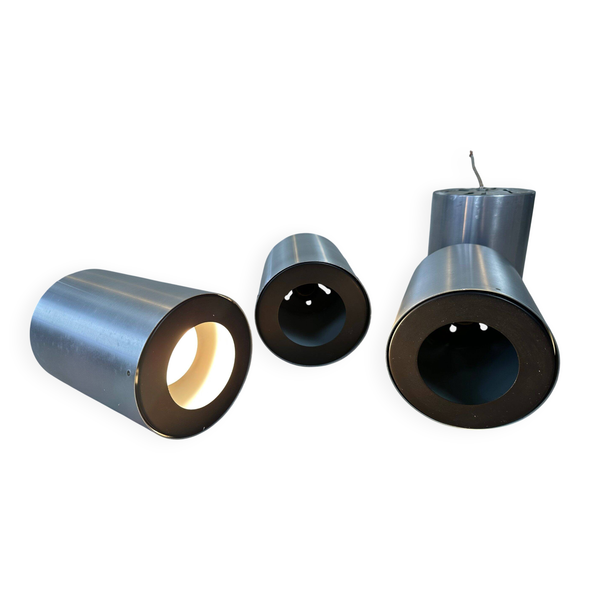 4x vintage RAAK cylinder light metal – ceiling lamps