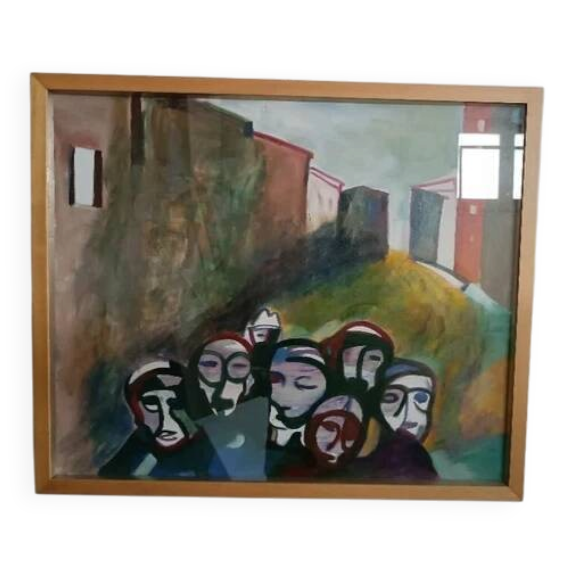 Oil on Canvas Abstract Painting Eros Bortolotti "The Leonka Returns to May"