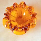 Murano amber glass ashtray 70s