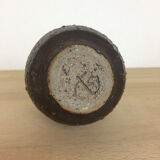 Textured signed sandstone vase