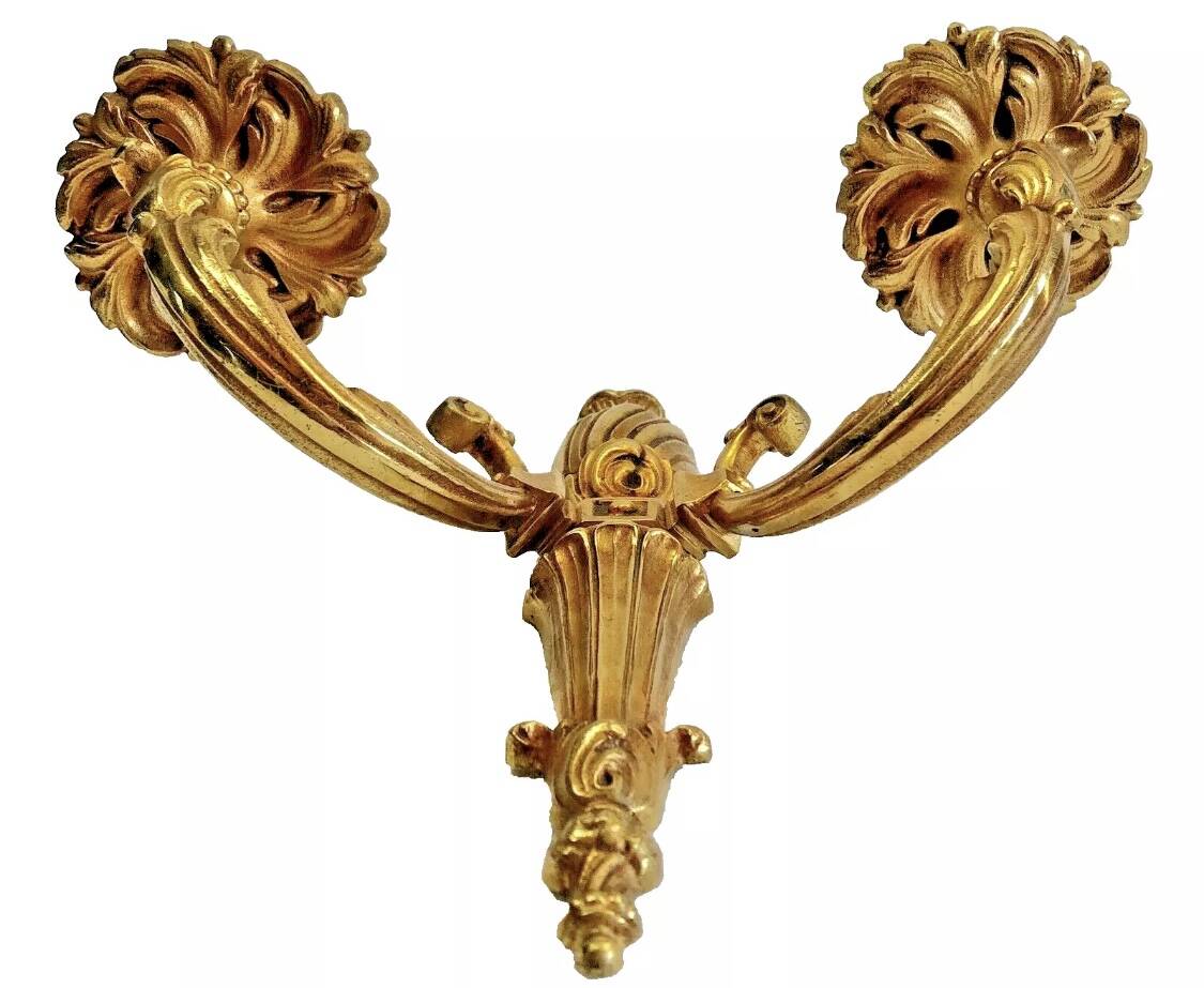 2 old Louis XVI style bronze wall lights