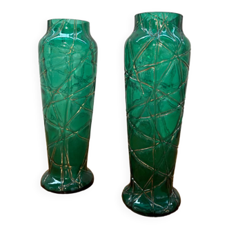 Duo of glass vases