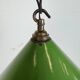 Industrial British Green Enamel Factory Pendant Lamp, 1950s