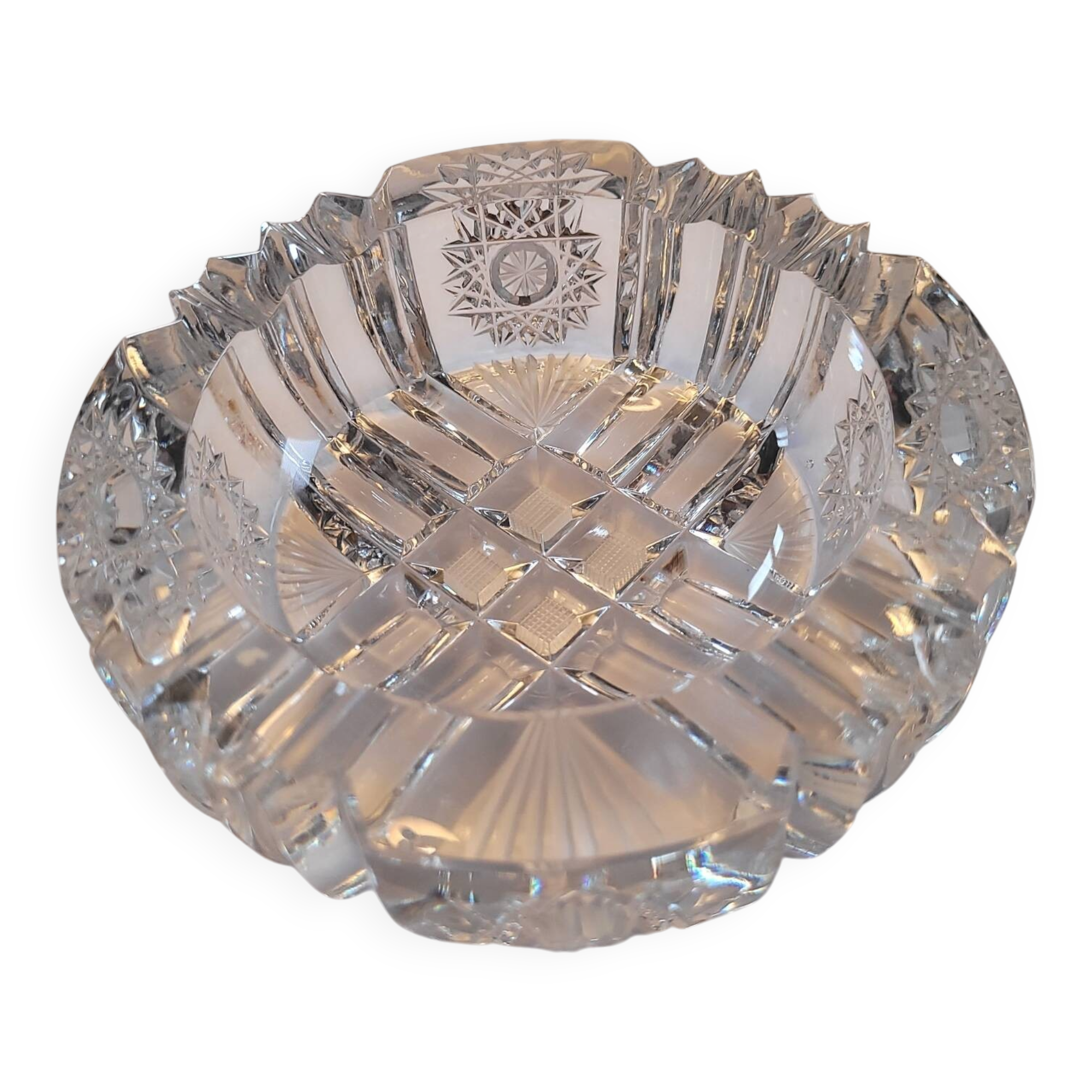 Cut crystal ashtray - French crystal factory from the 1970s-1980s