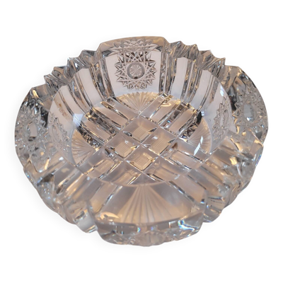 Cendrier en cristal taillé - Cristallerie française années 1970-1980
