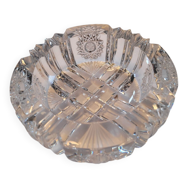 Cendrier en cristal taillé - Cristallerie française années 1970-1980