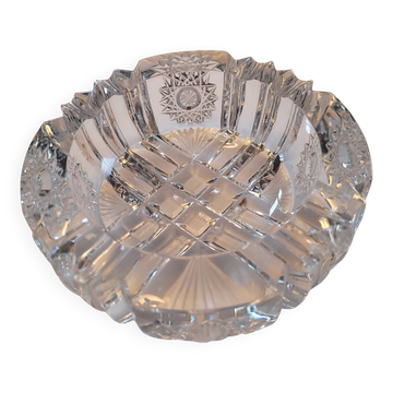 Cendrier en cristal taillé - Cristallerie française années 1970-1980