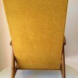 Fauteuil vintage jaune moutarde
