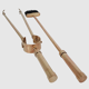 Tool set, brass fireplace accessories, vintage