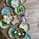 Set of 12 antique slip plates