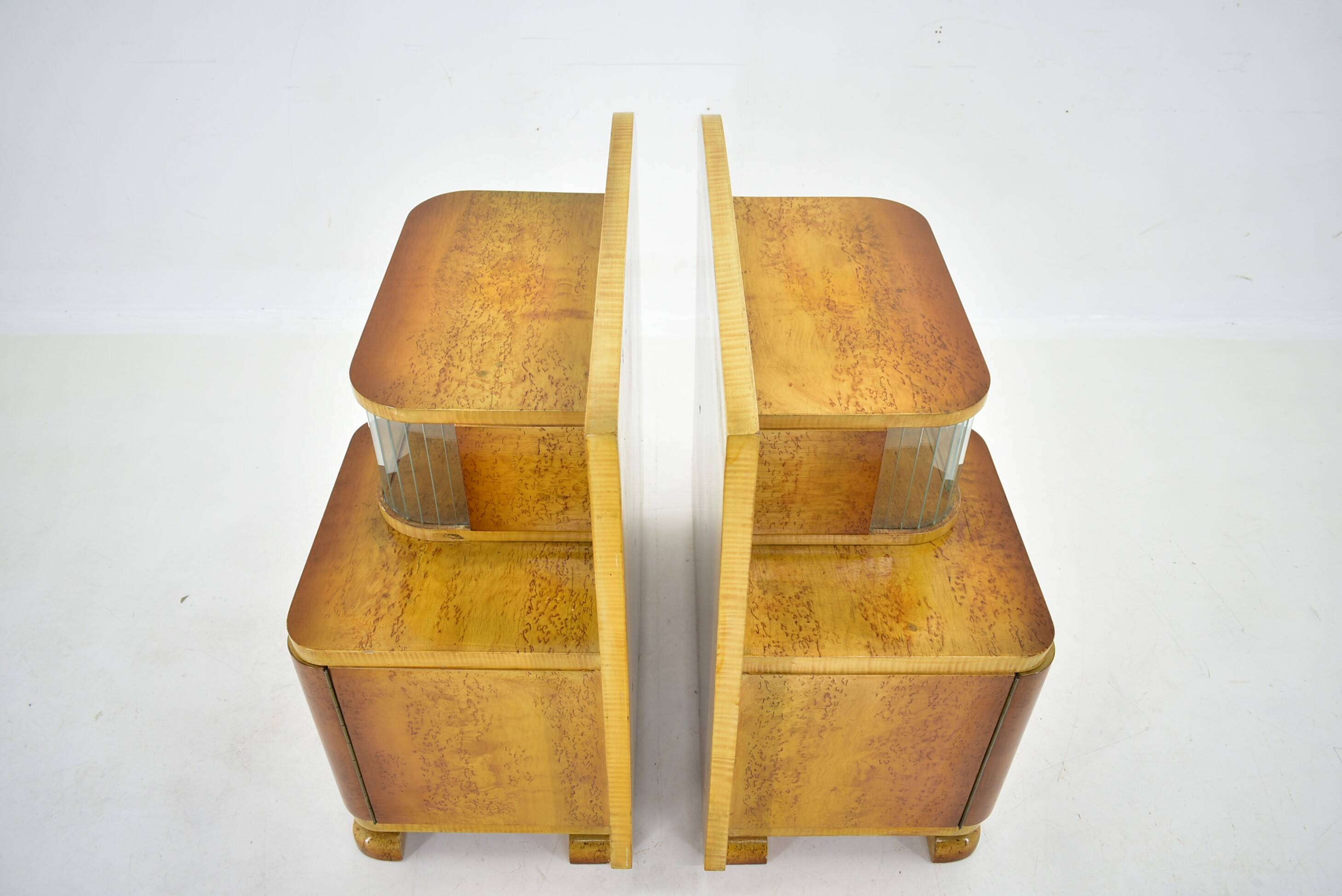 1939s set of Art Deco bedside tables, Czechoslovakia