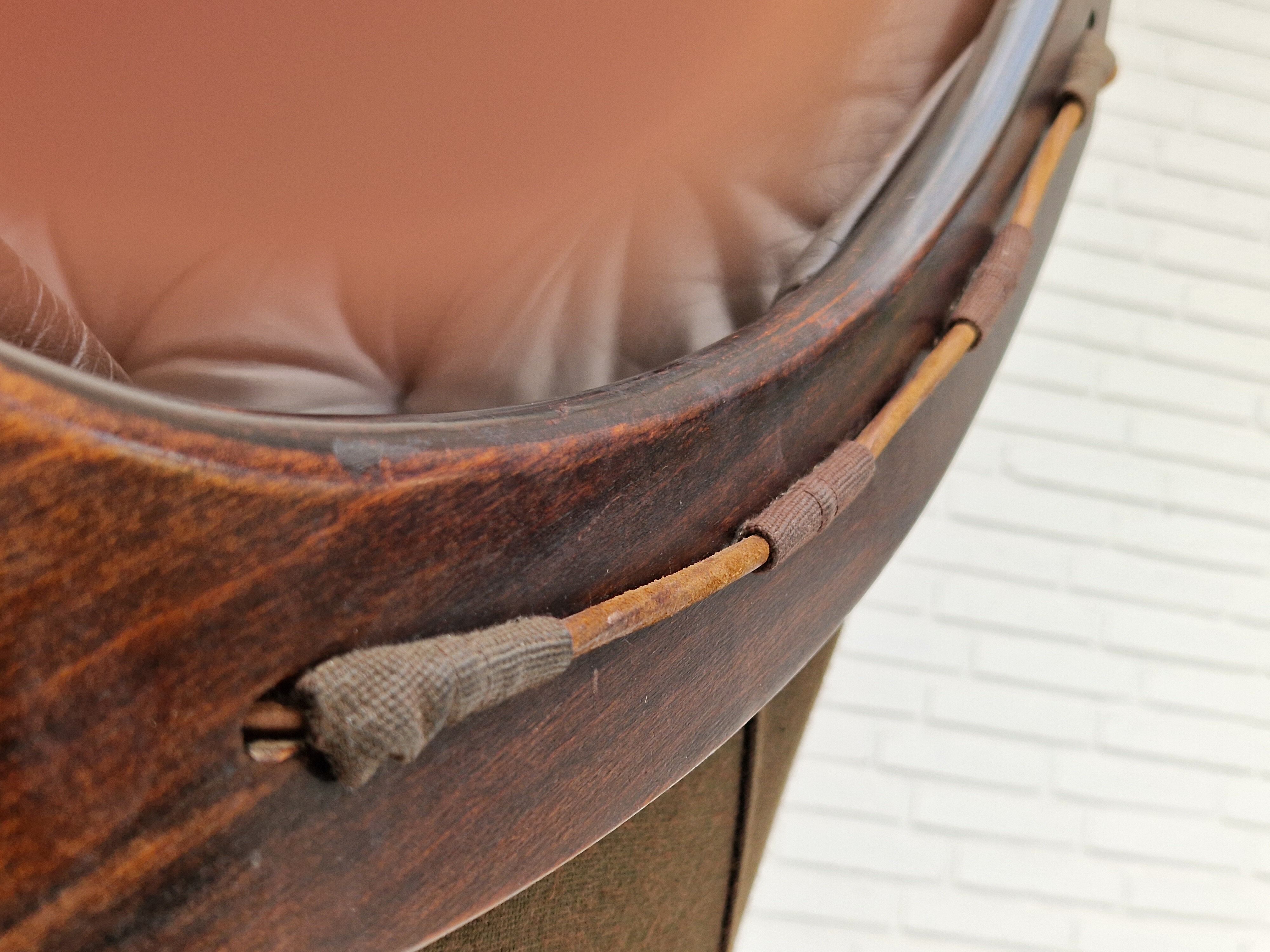 Chaises longues en cuir marron des années 1970 par Ake Fribytter pour Nelo Suède.