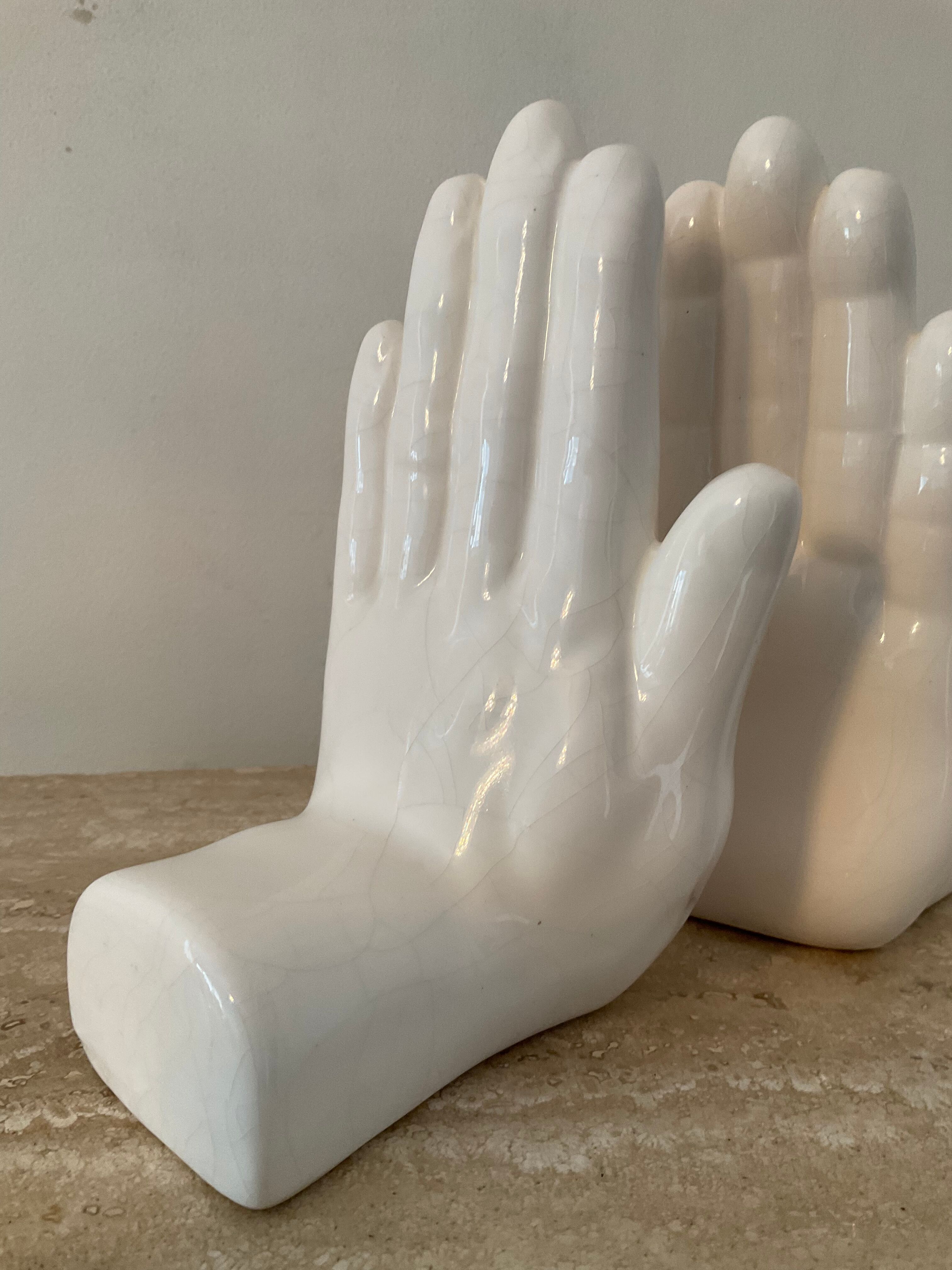 Pair of 70s ceramic hand ties
