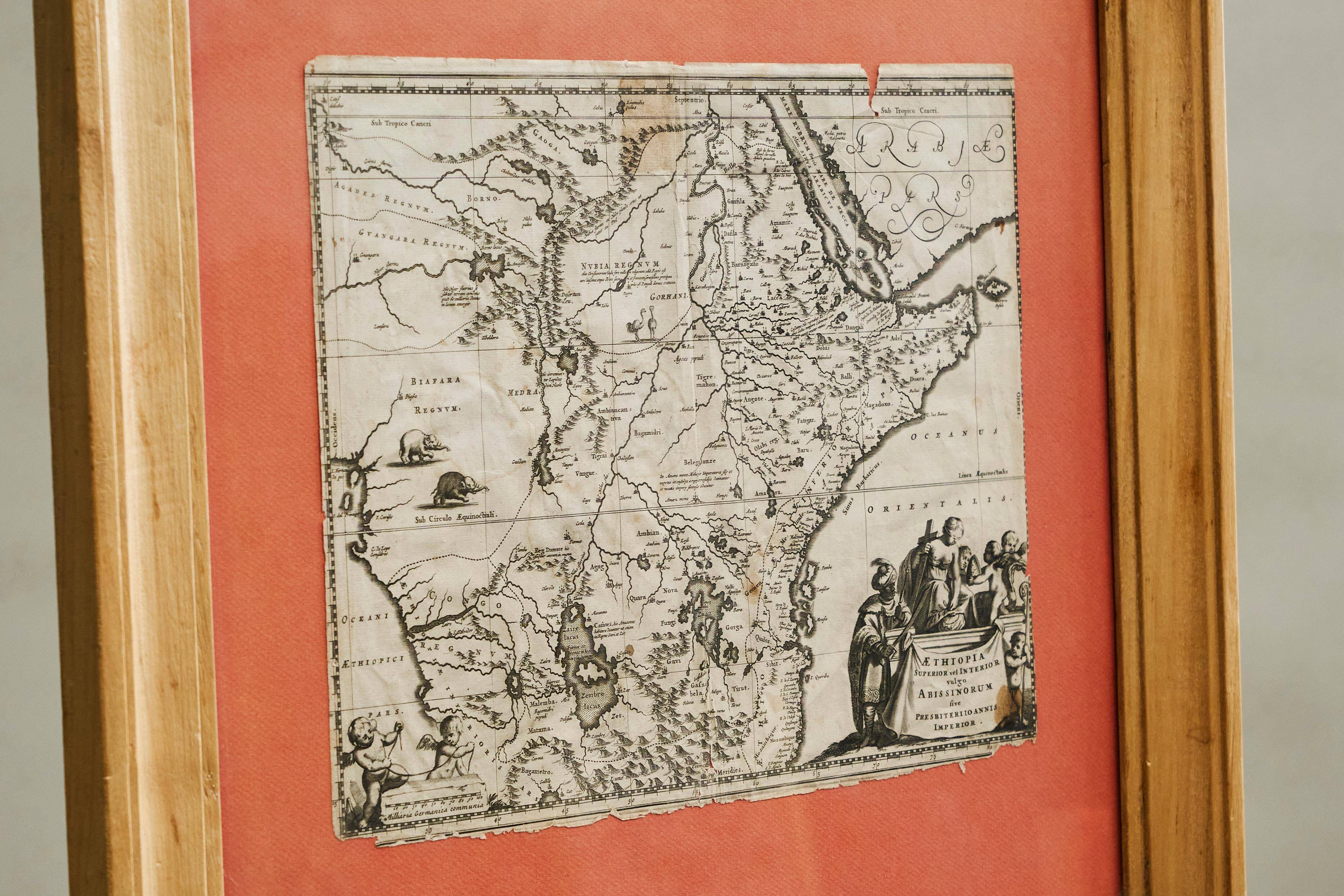 Rare original map of Ethiopia from the 17th century by Willem Janszoon Blaeu.