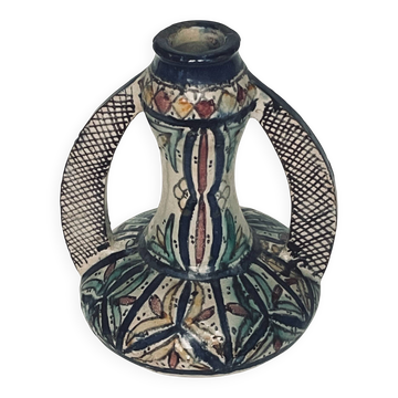 Cruche en faïence polychrome, Fès, Maroc