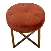 Round pink velvet tufted pouf NV Gallery