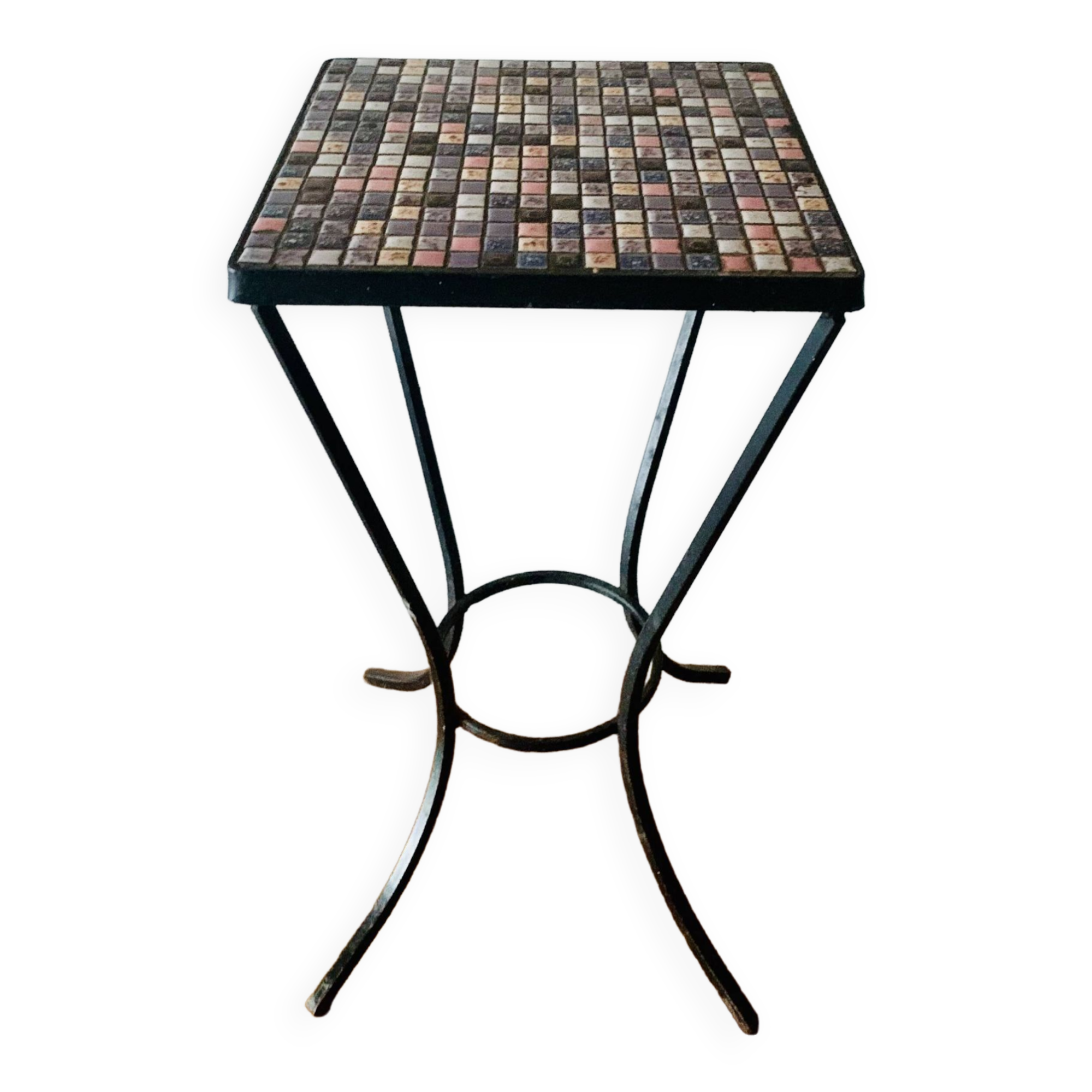 Bolster - small vintage side table in mosaic tiles