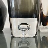 Cylindrical vase in black/grey Murano glass, mid-century design