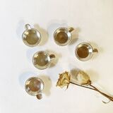 Individual silver metal ashtrays