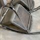 Pair of Souvignet armchairs, grey leather, chrome, 1980.