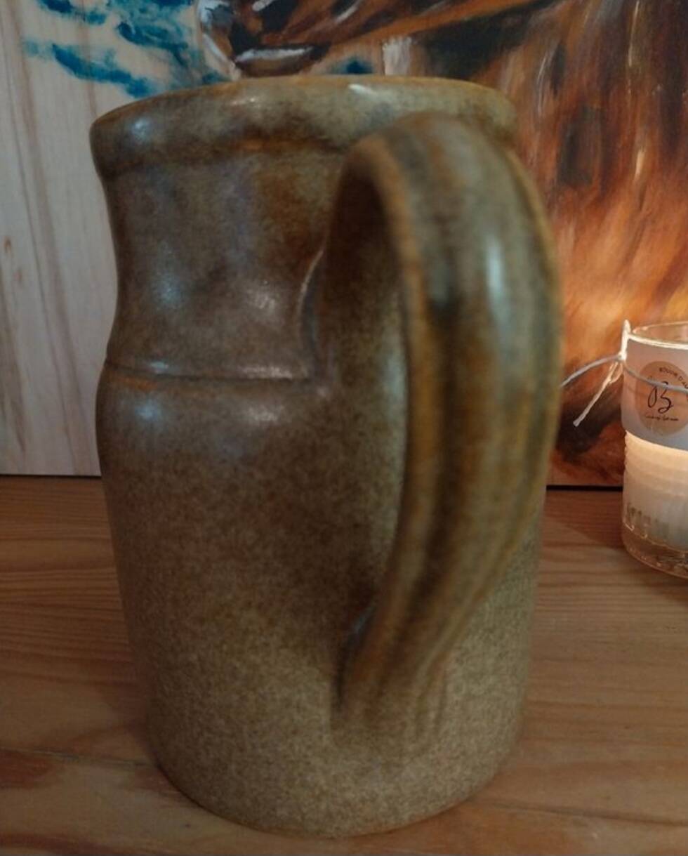 Vintage enamelled stoneware carafe