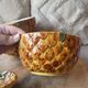 Old set of bowls and spoons in the shape of vintage pineapple