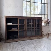 XXL industrial sideboard with glass doors