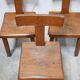 Vintage brutalist wooden T chair