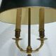 Bronze hot water bottle lamp with tin blind 2 lights