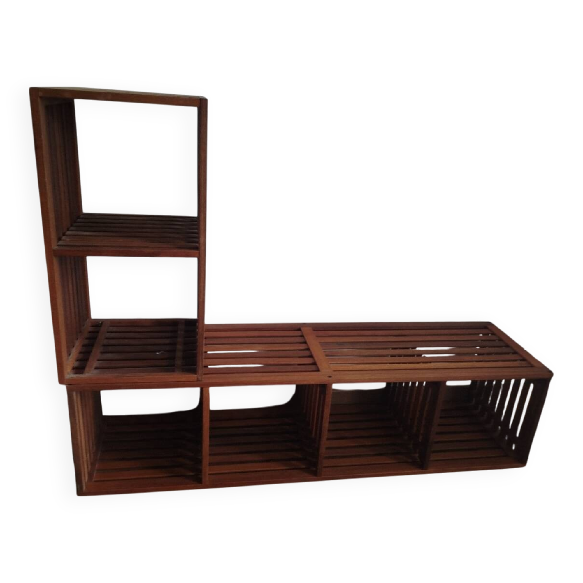 Lovely pair of vintage teak shelves, 1970s