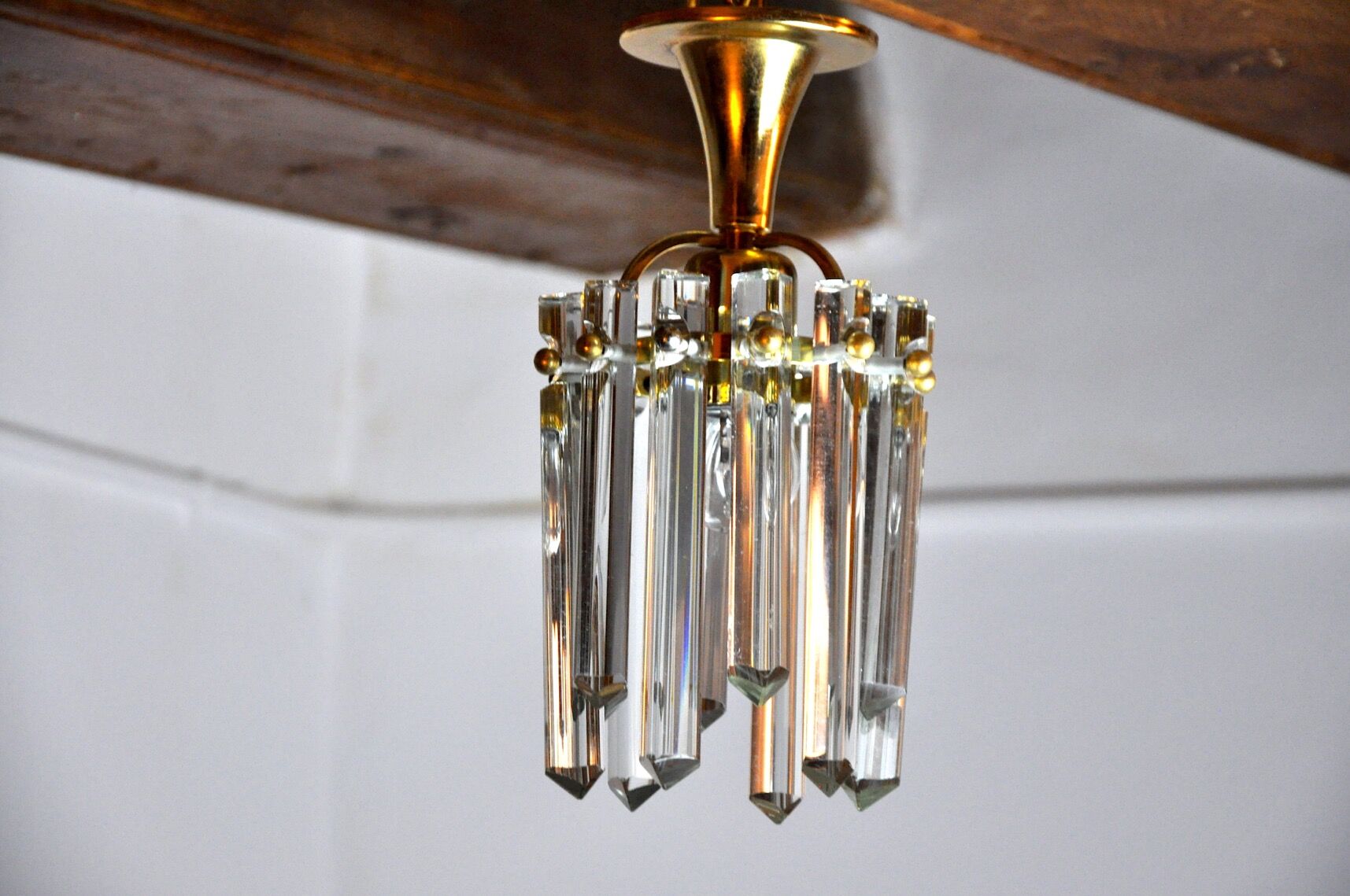 Glass ceiling lamp, kinkeldey, Germany, 1970