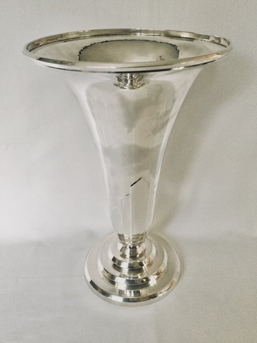 Art Deco silver vase Georges Lecomte