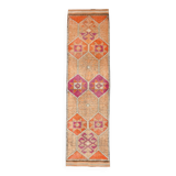 Light Orange & Pembe Vintage Runner Rug For Home Decor, 88x323 Cm