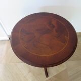 Side table - Tripod pedestal table - marquetry - Louis Philippe - mahogany stain