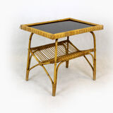 Rattan armchairs, table and stool, 1960