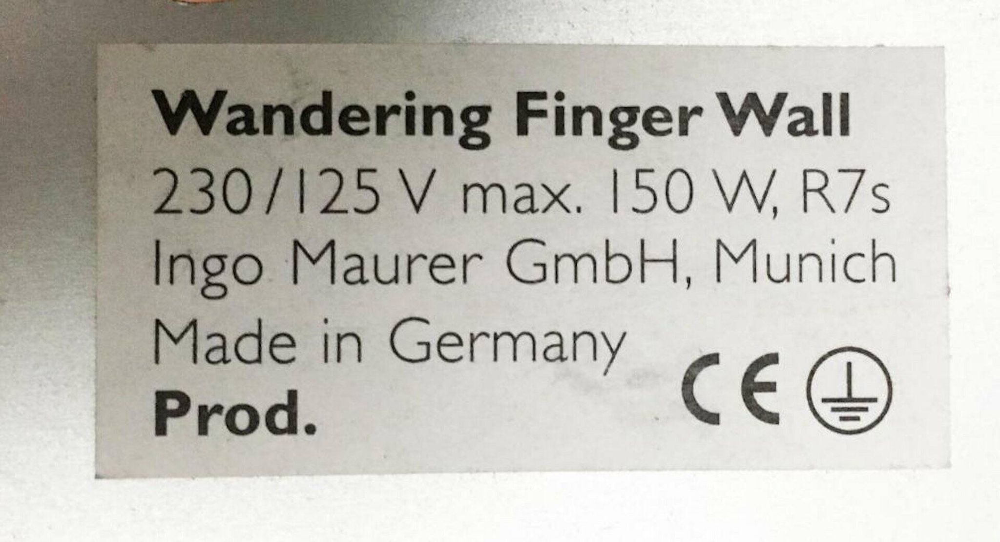 German postmodern wall lamps Wandering Finger by Ingo Maurer for M Design, 1990s, set of 3