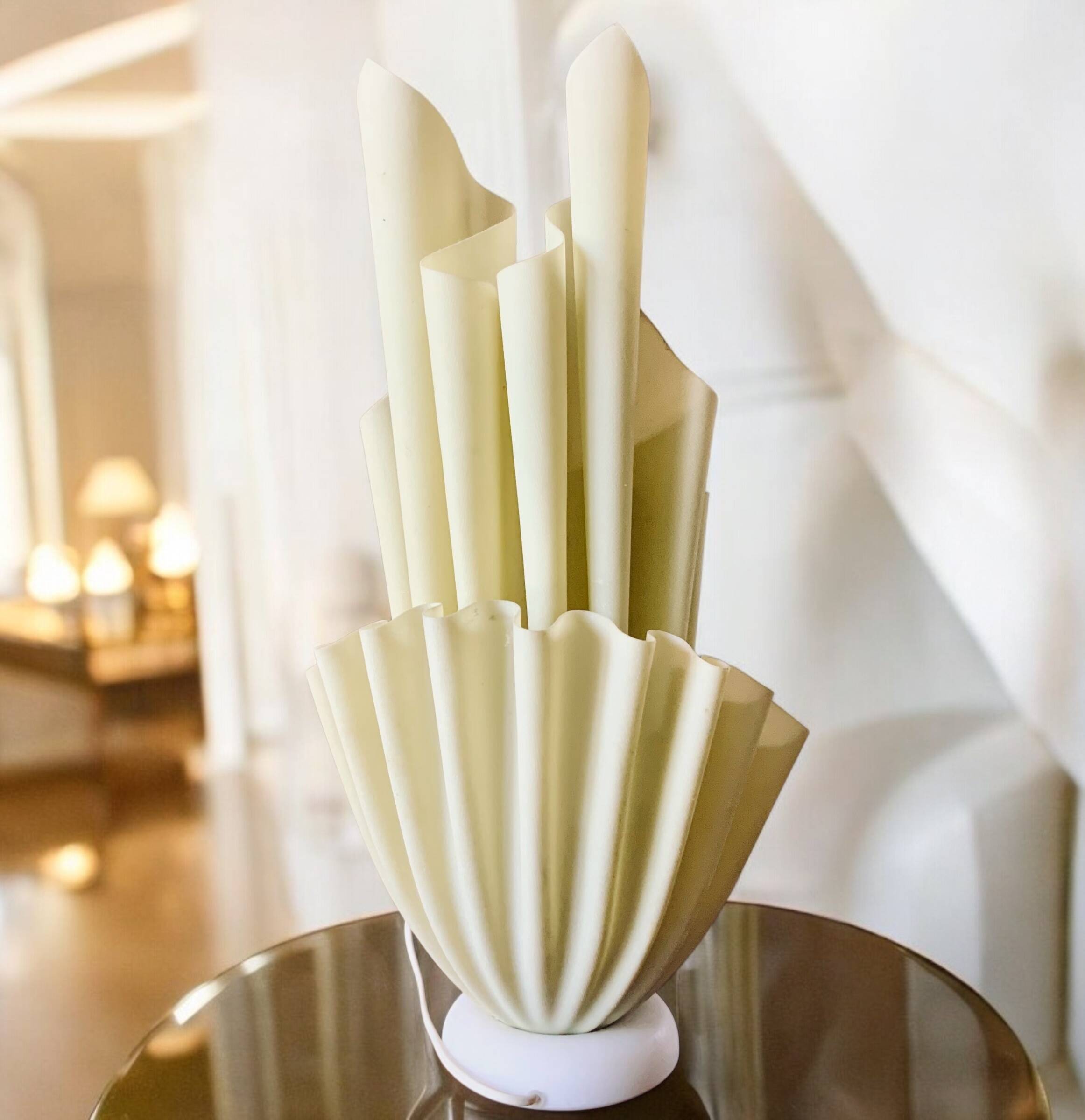 Resin table lamp by GIORGIA JACOB, French design, 1970s/80s