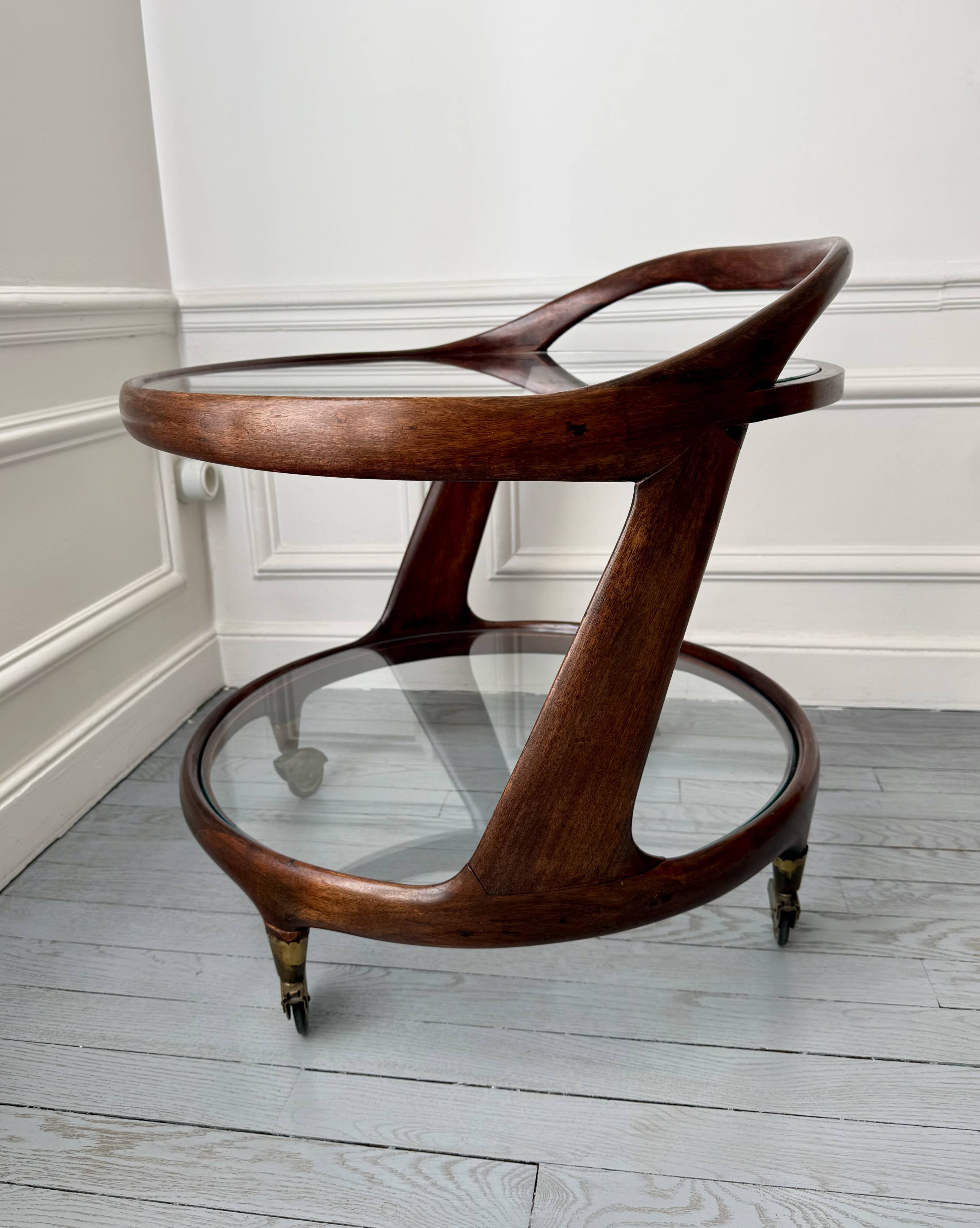 Cesare Lacca rolling coffee table service trolley