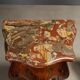 Antique baroque bedside tables in walnut and marble, Italy, 20th century.