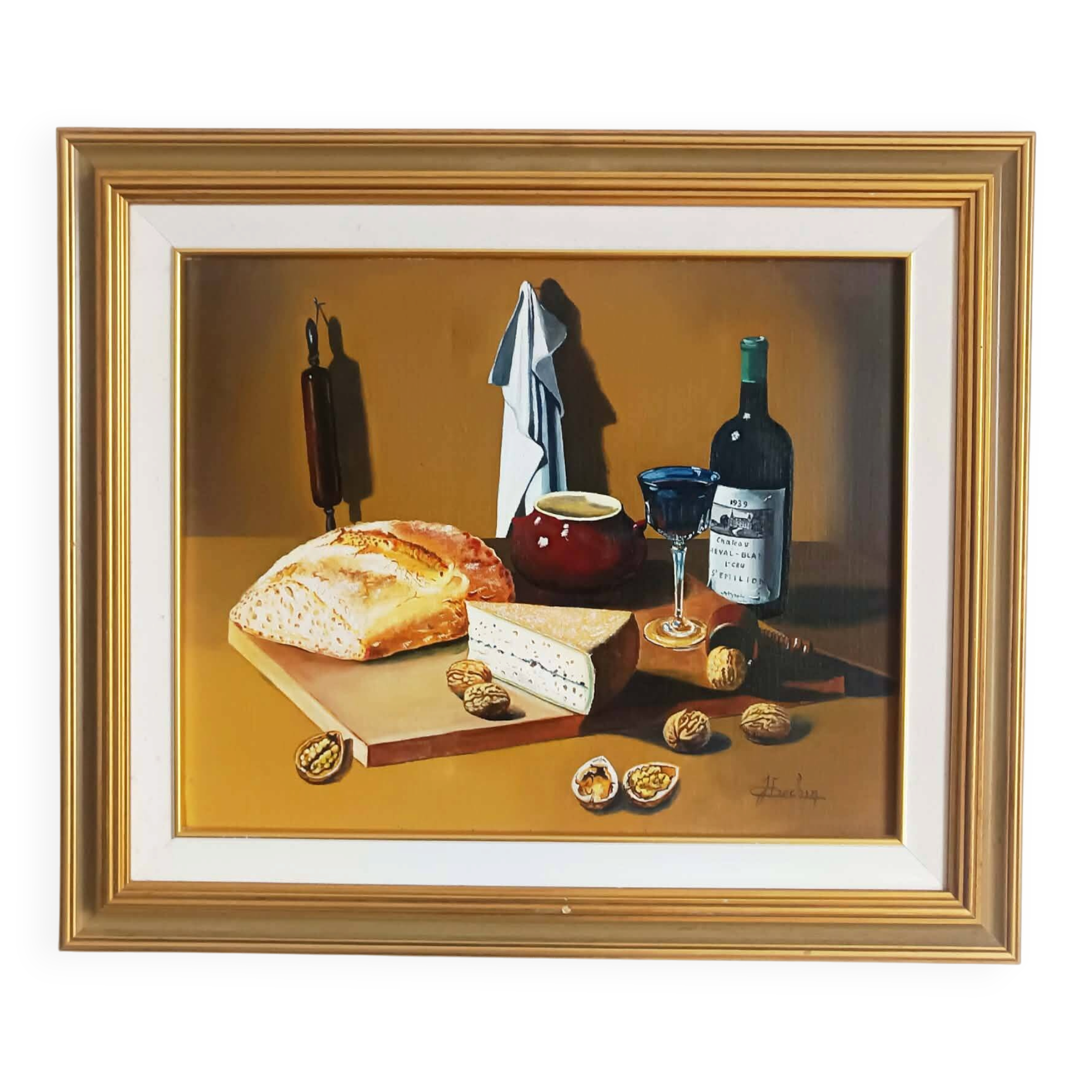 Oil on canvas still life signed Frechin.