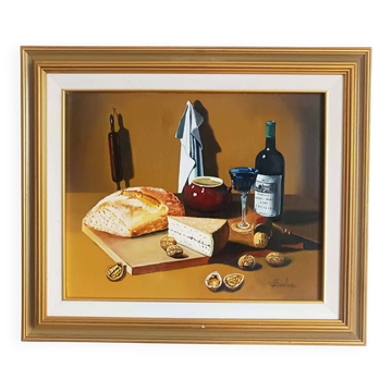 Huile sur toile nature morte signée Frechin