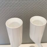 Set of two white design candle holders designed by mikaela Dörfel for menu, Denmark