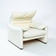 Chaise Maralunga de Vico Magistretti en cuir blanc