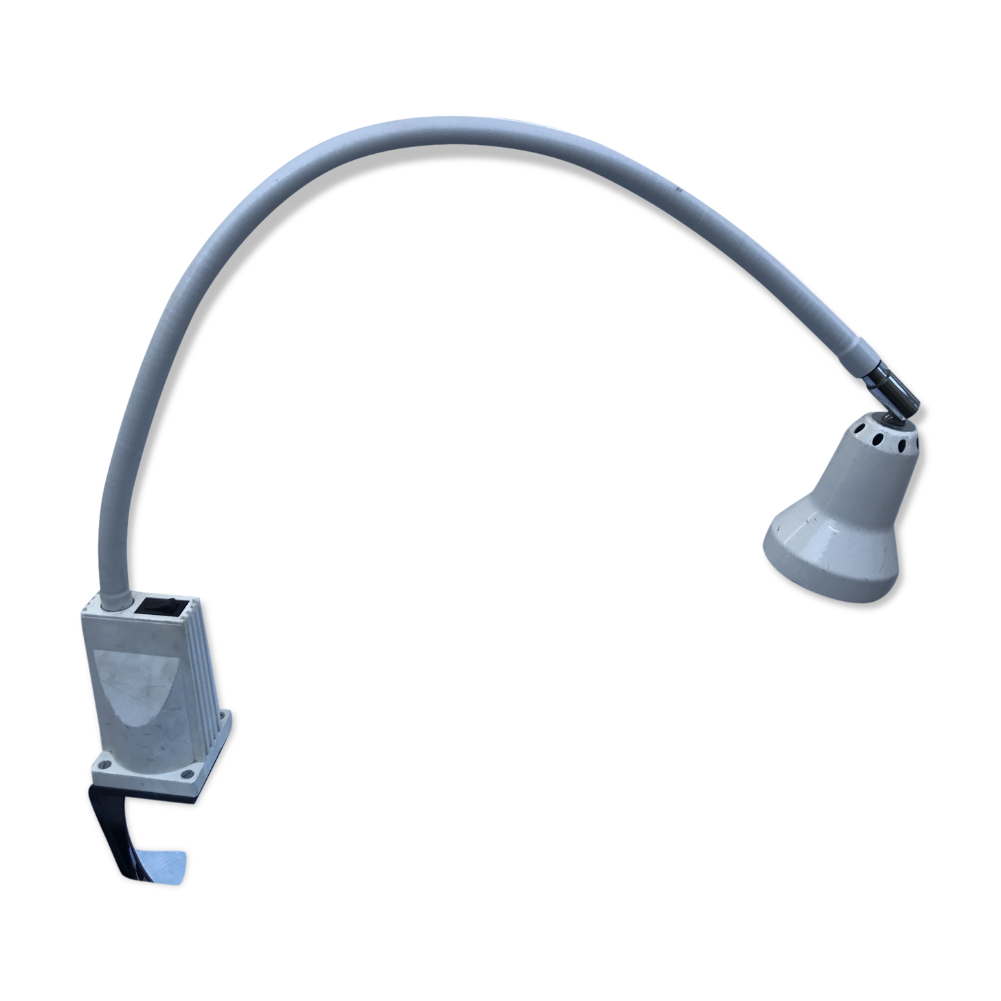 Lampe médicale architecte bras flexible & tête metal blanc