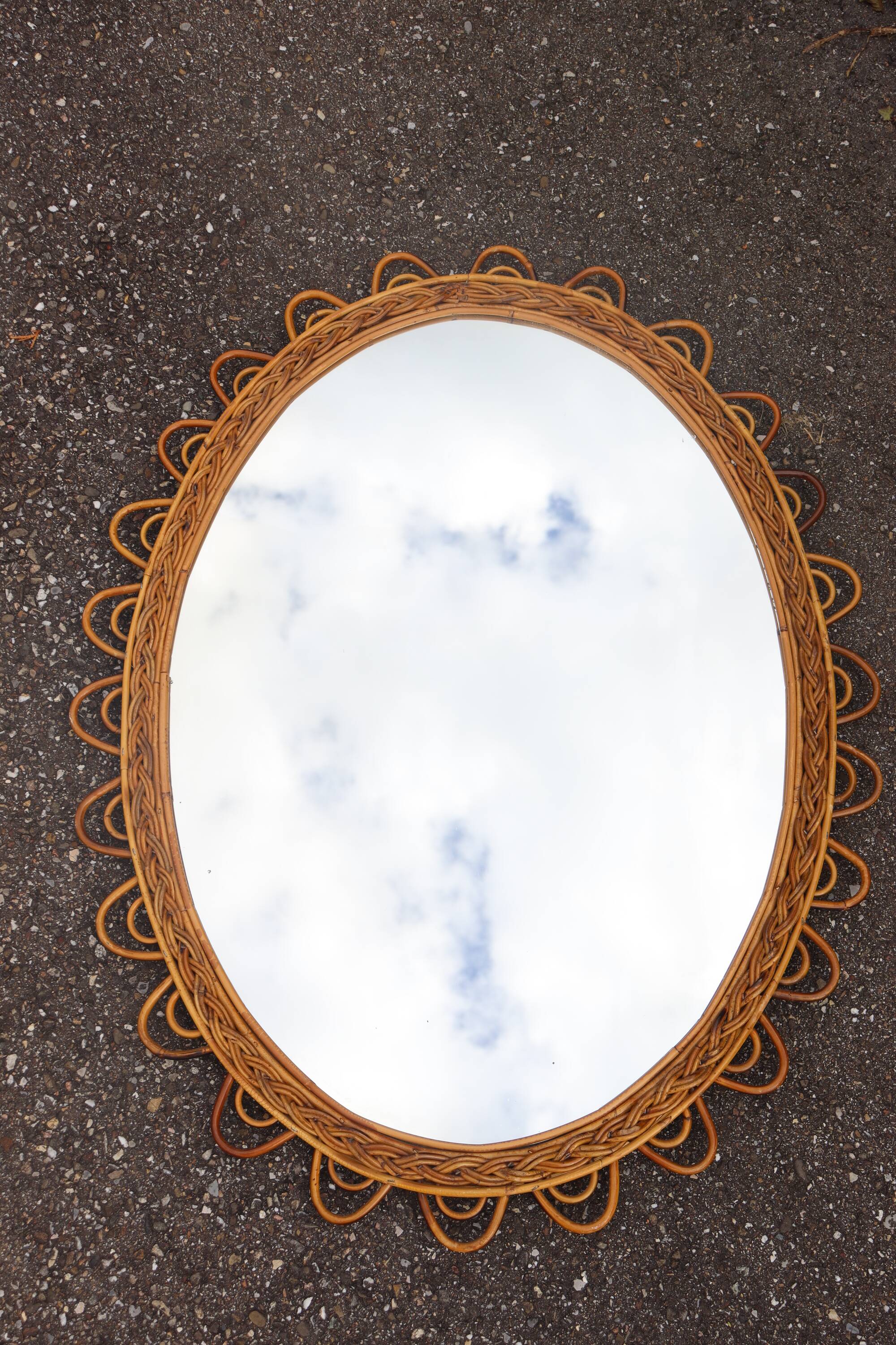 Extra large rattan mirror design Italy