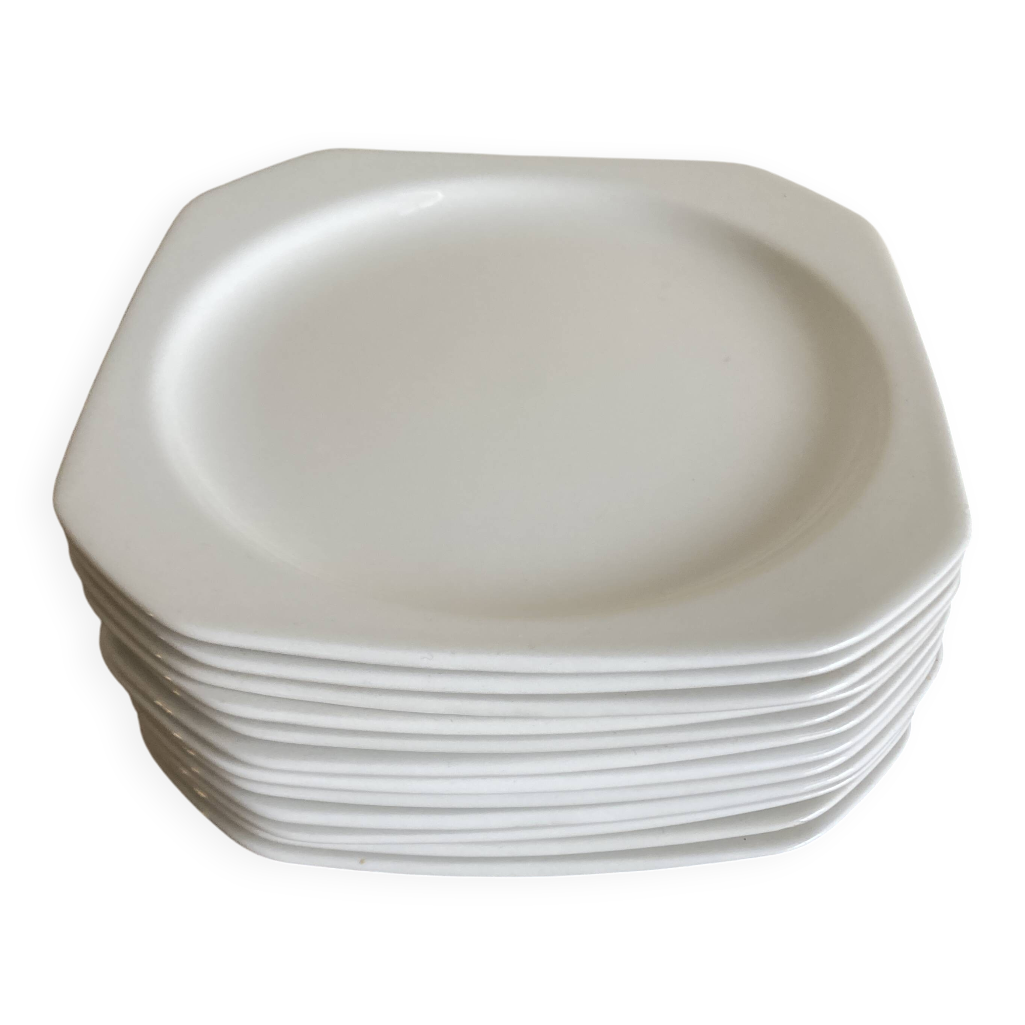 Set de 6 assiettes à dessert scandinaves octogonales 1970